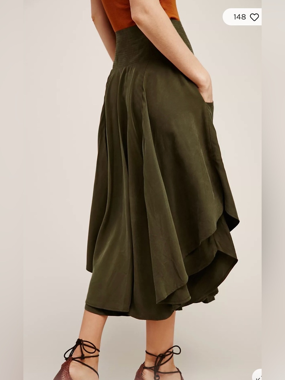 Free People Free Falling Military Green Midi Skirt - Picture 9 of 16
